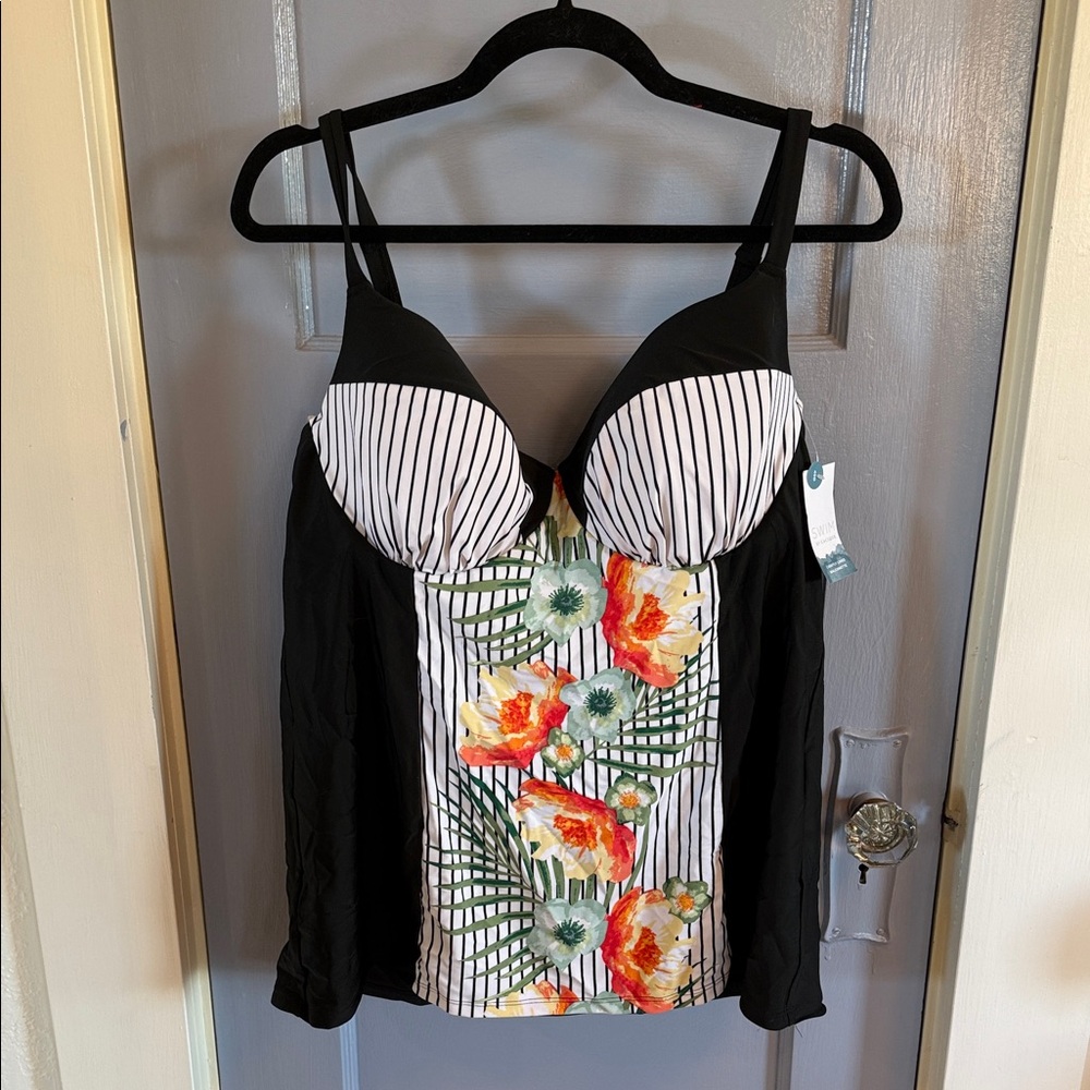 Cacique Black Floral Camisole